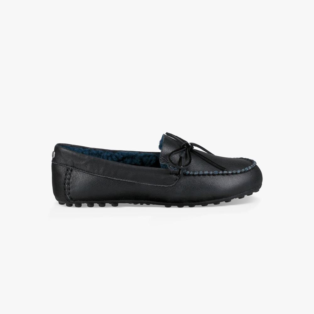 Loafers UGG Deluxe Femme Noir Soldes 856JORXL